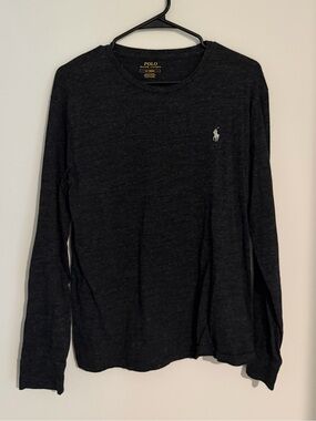 POLO BY RALPH LAUREN - Charcoal Long Sleeve Crew Neck Shirt - Men’s Medium